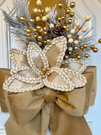 Escapulário De Natal Veludo Dourado