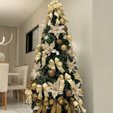 Árvore de Natal Com Decorações Douradas Inclusas - 1,90m