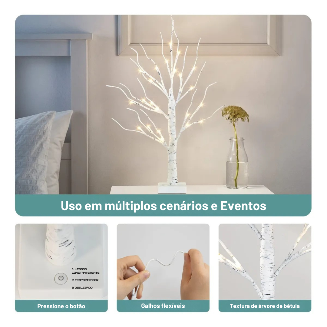 Conjunto de 4 Árvores de Natal com 24 Led De 60 Cm - Para Enfeites e Eventos