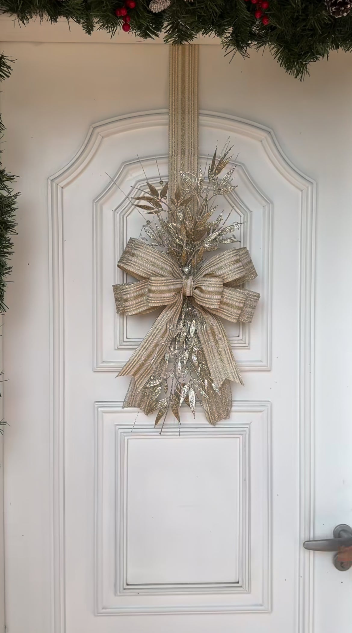 Escapulário Natalino Champagne Prateado