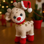 Cachorro Natalino em Crochê 25cm