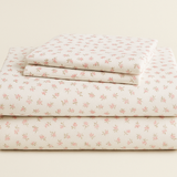 Jogo de Cama Solteiro Floral Rosa e Branco - 2 Peças